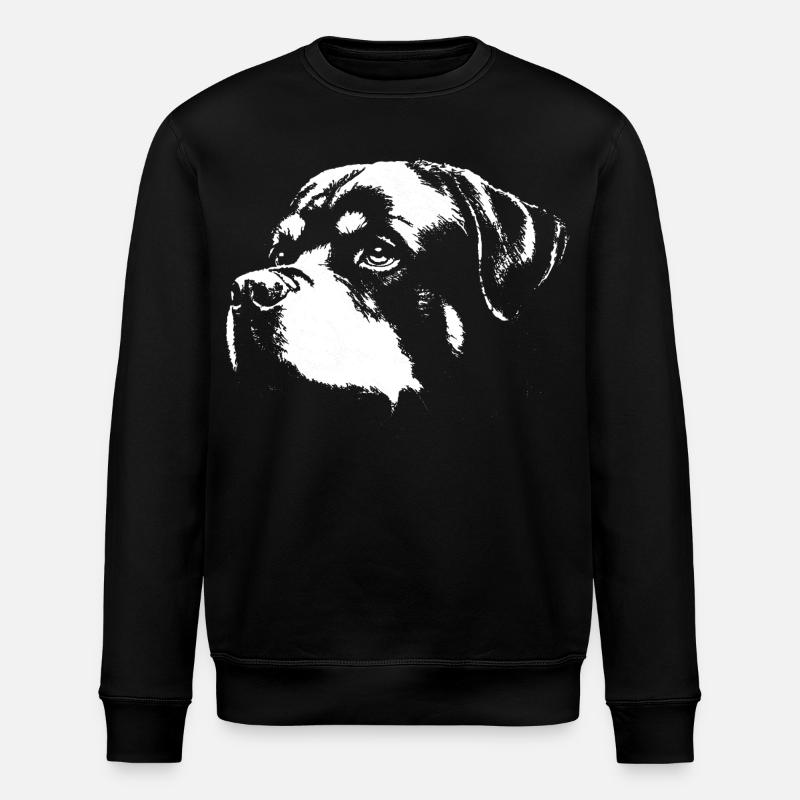 Dog Rott Silhouette Black White - Stanley/Stella ROLLER Unisex Organic Sweatshirt - black