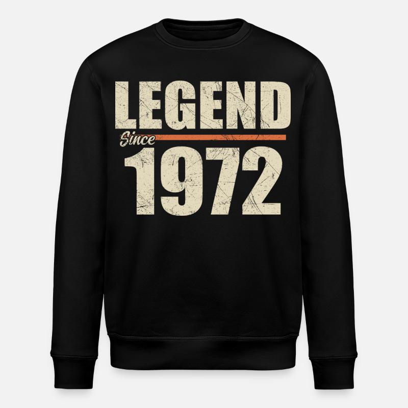 Anniversary 1972 | Legend since 1972 - Stanley/Stella ROLLER Unisex Organic Sweatshirt - black