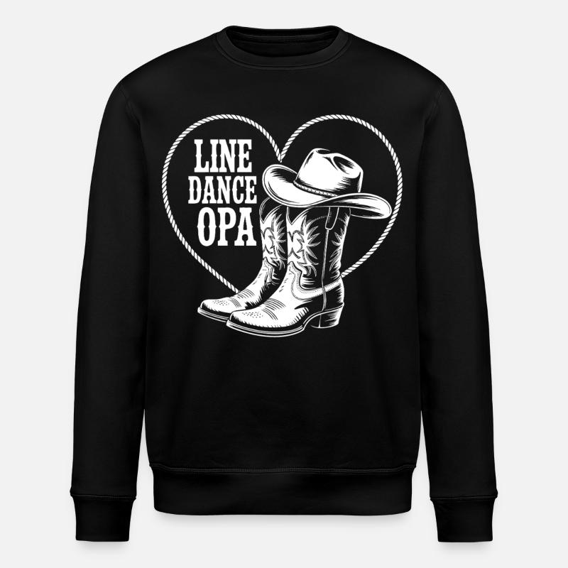 Line Dance OPA Boots Heart - Stanley/Stella ROLLER Unisex Organic Sweatshirt - black