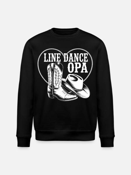 Line Dance Grandpa Cowboy Heart - Stanley/Stella ROLLER Unisex Organic Sweatshirt - black