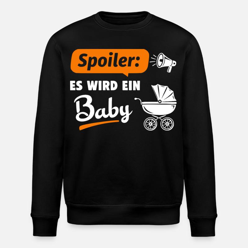 Spoiler: Es wird ein Baby - Stanley/Stella Unisex Bio-Sweatshirt ROLLER - Schwarz