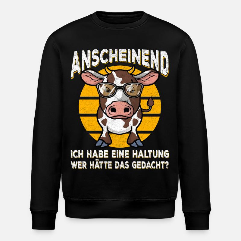 Attitude de vache avec style - Sweat bio ROLLER Stanley/Stella Unisexe - noir