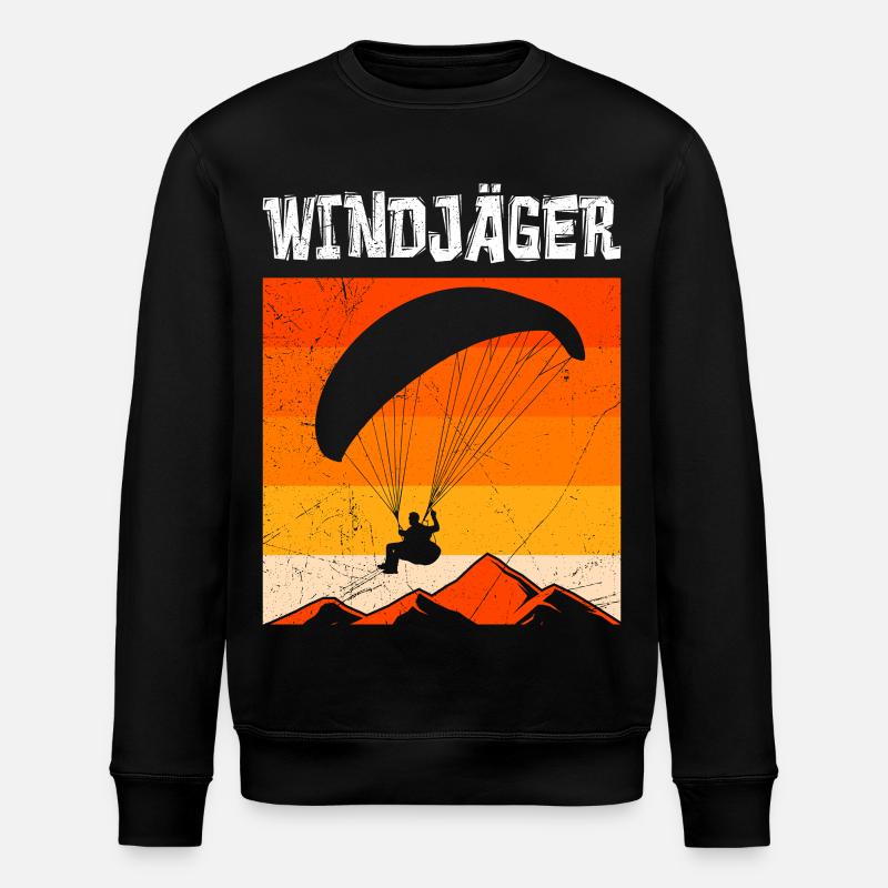 Paraglider WINDJÄGER Funny - Stanley/Stella ROLLER Unisex Organic Sweatshirt - black