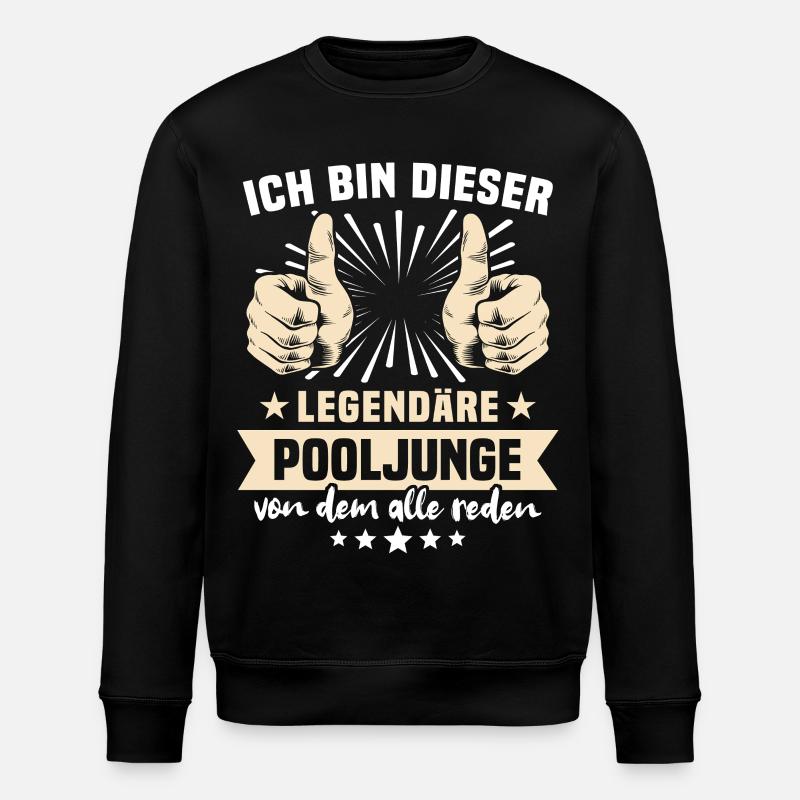 Pooljunge Sprüche - Stanley/Stella Unisex Bio-Sweatshirt ROLLER - Schwarz