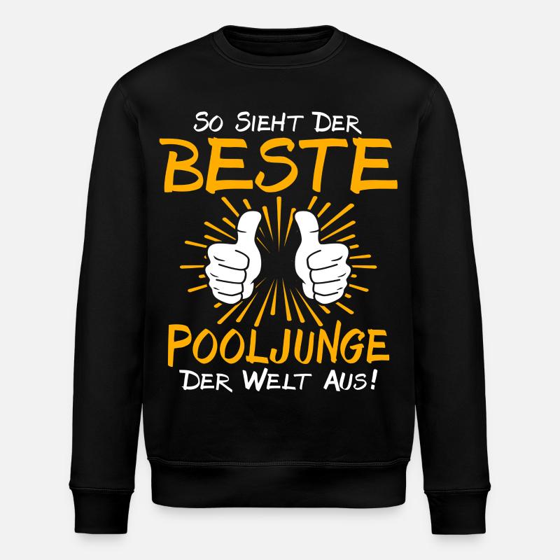 Pooljunge Geschenkidee - Stanley/Stella Unisex Bio-Sweatshirt ROLLER - Schwarz