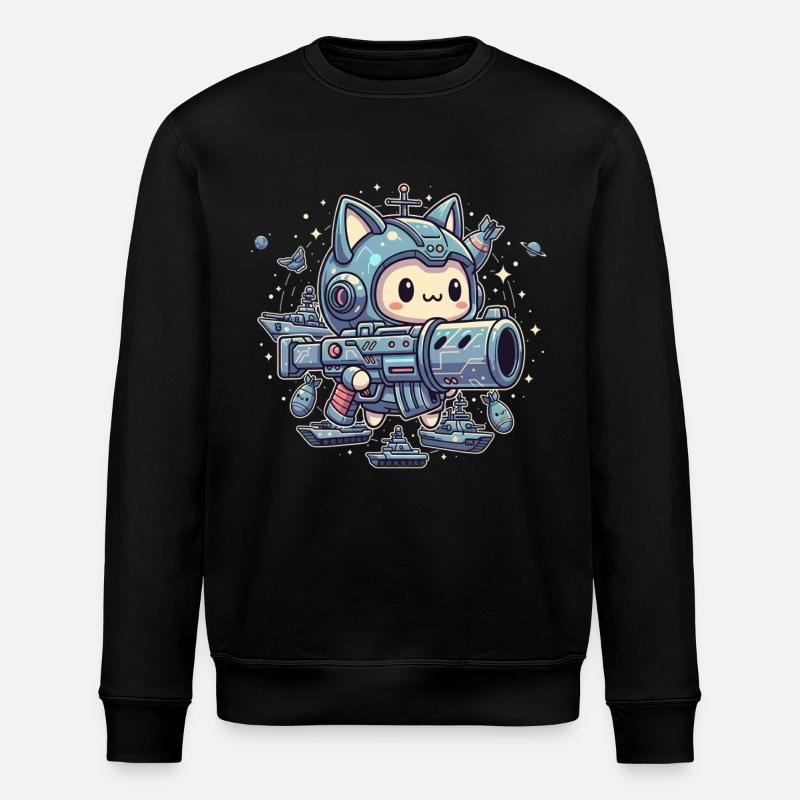Weltraum Cutie Warrior - Stanley/Stella Unisex Bio-Sweatshirt ROLLER - Schwarz