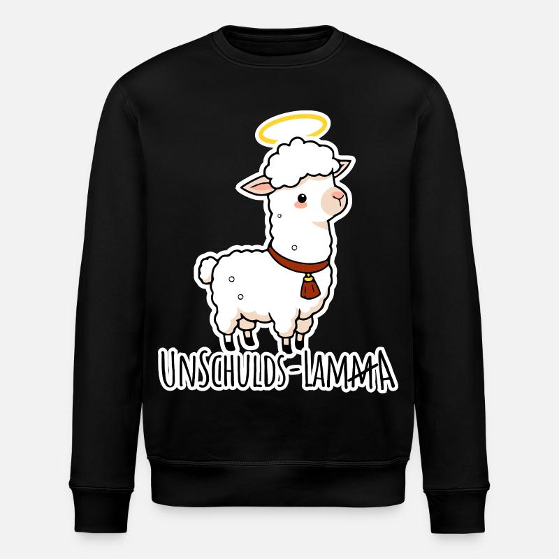 Unschulds-Lamm äh Lama Flachwitz - Stanley/Stella Unisex Bio-Sweatshirt ROLLER - Schwarz