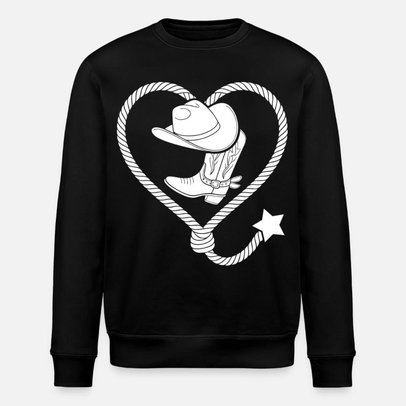 Herz Lasso Line Dance Stetson - Stanley/Stella Unisex Bio-Sweatshirt ROLLER - Schwarz