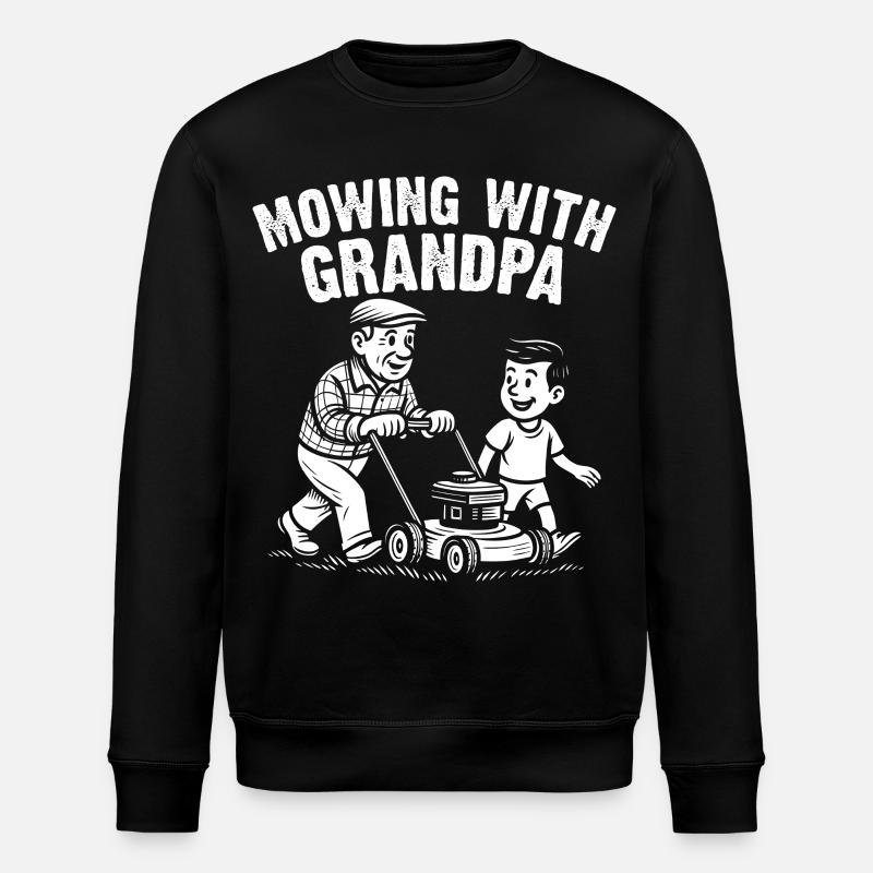 Mowing With Grandpa - Stanley/Stella Unisex Bio-Sweatshirt ROLLER - Schwarz