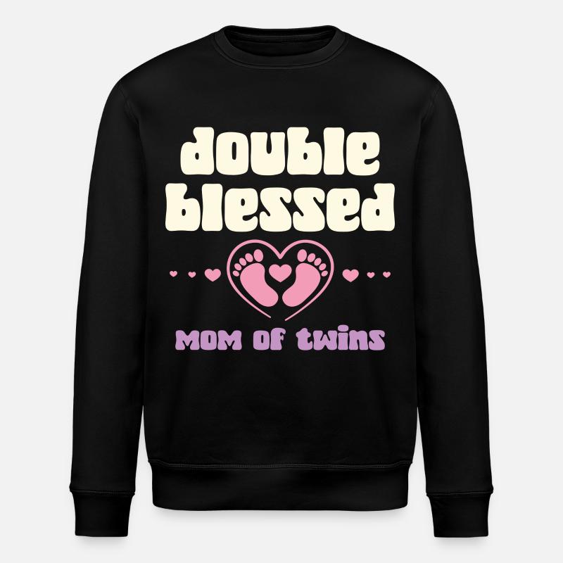 Doppelt gesegnet Zwillingsmama - Stanley/Stella Unisex Bio-Sweatshirt ROLLER - Schwarz