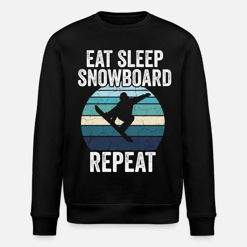 Eat Sleep Snowboard Répéter - Sweat bio ROLLER Stanley/Stella Unisexe - noir