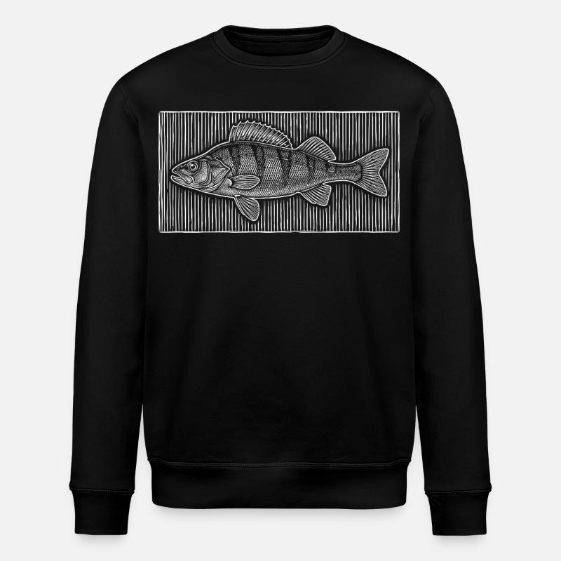 Barsch Line-Art – Modernes Angler & Fischer Design - Stanley/Stella Unisex Bio-Sweatshirt ROLLER - Schwarz