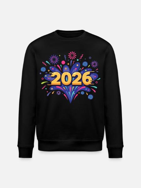 2026 Feuerwerksfeier Silvesterabend - Stanley/Stella Unisex Bio-Sweatshirt ROLLER - Schwarz