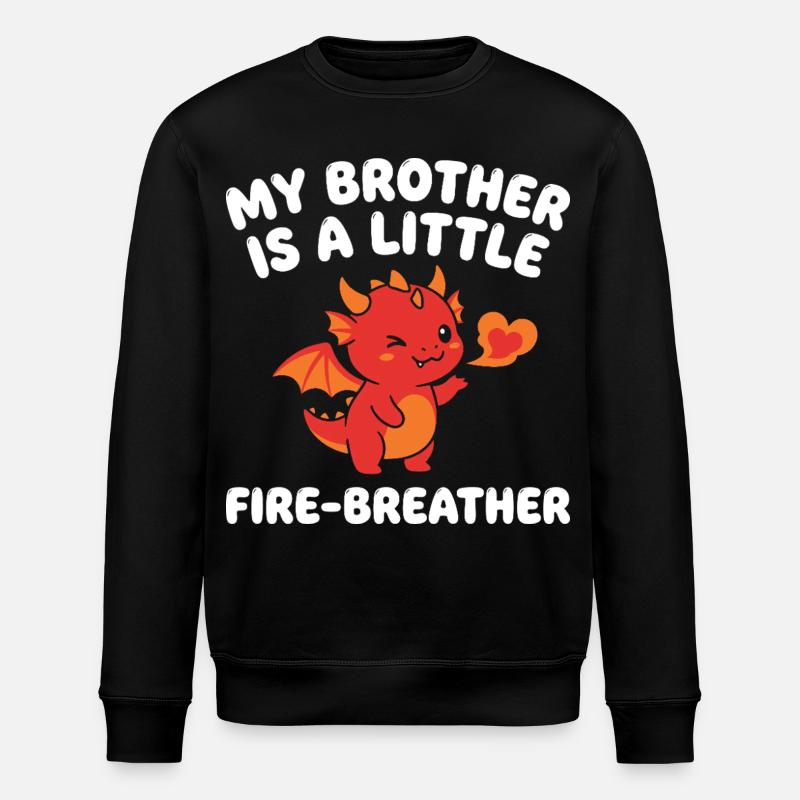 Schwester Drache Süßes Geschwisterchen - Stanley/Stella Unisex Bio-Sweatshirt ROLLER - Schwarz