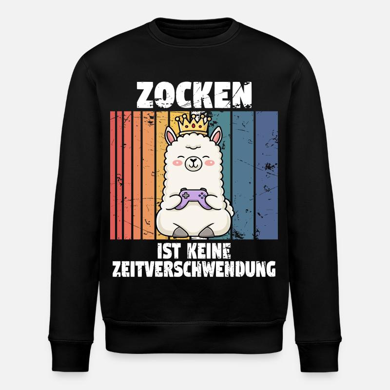 Lama zocken controller - Stanley/Stella Unisex Bio-Sweatshirt ROLLER - Schwarz