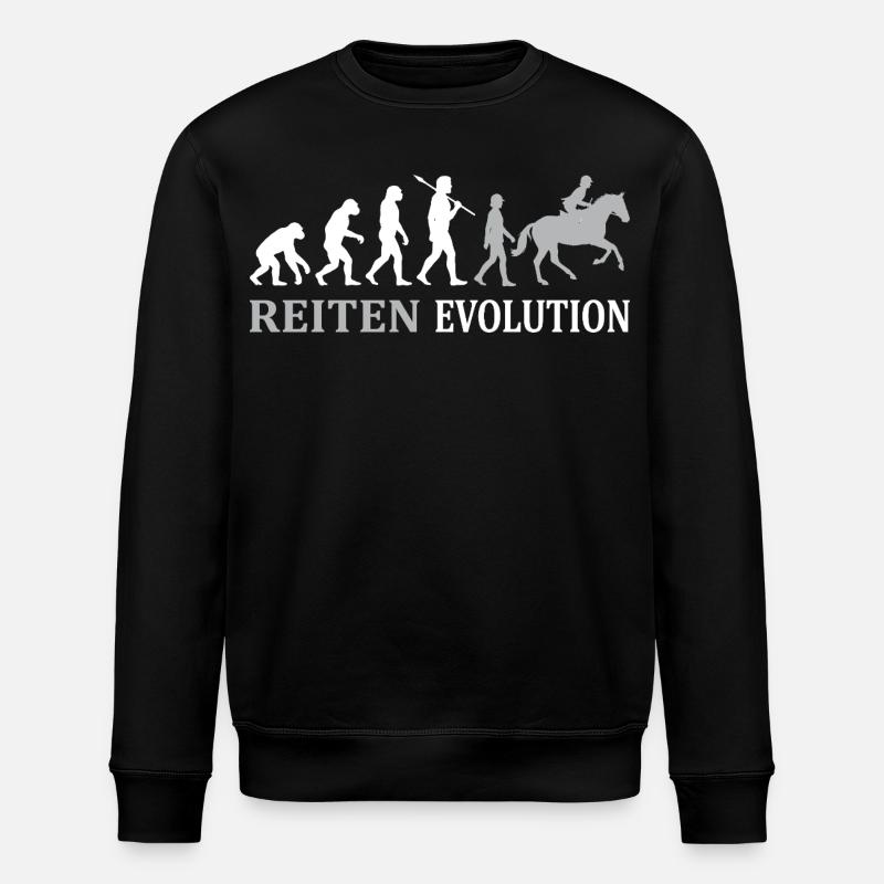 Reiten Evolution – Vom Affen zum Reiter - Stanley/Stella Unisex Bio-Sweatshirt ROLLER - Schwarz