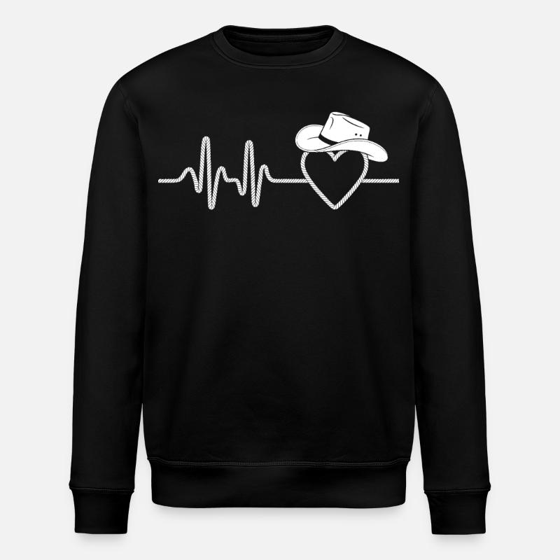Herzschlag mit Hut Silhouette - Stanley/Stella Unisex Bio-Sweatshirt ROLLER - Schwarz