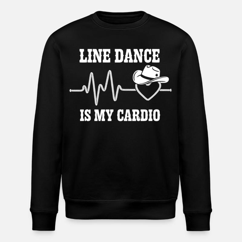 Line Dance Cardio Heart Cowboy - Stanley/Stella ROLLER Unisex Organic Sweatshirt - black
