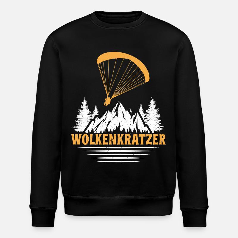 Paraglider SKYSCRAPER FUNNY - Stanley/Stella ROLLER Unisex Organic Sweatshirt - black