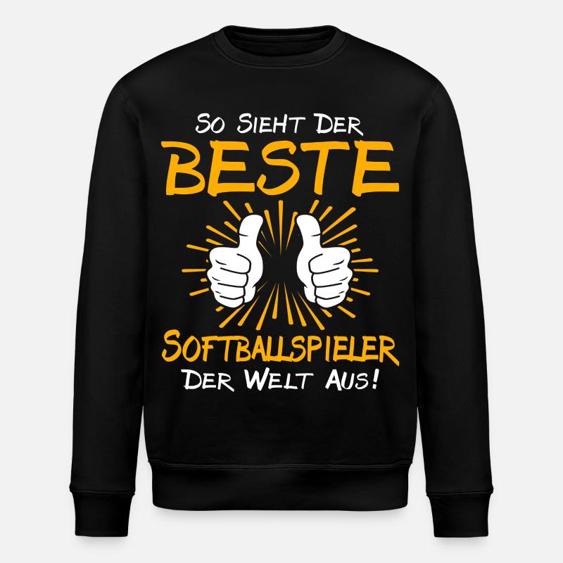 Softball Player Gift Idea - Stanley/Stella ROLLER Unisex Organic Sweatshirt - black