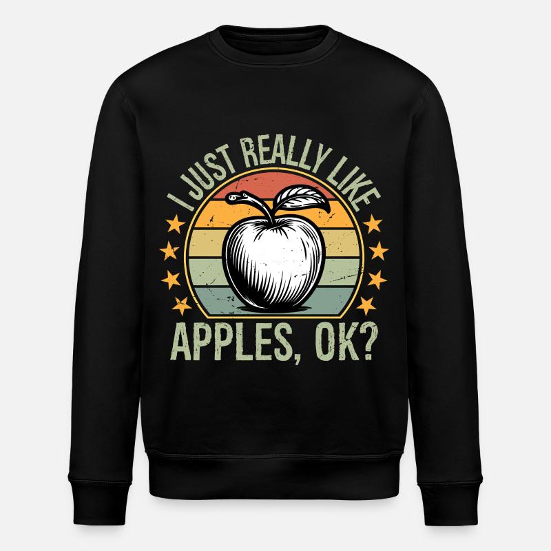 I just really like apples ok - Stanley/Stella Unisex Bio-Sweatshirt ROLLER - Schwarz