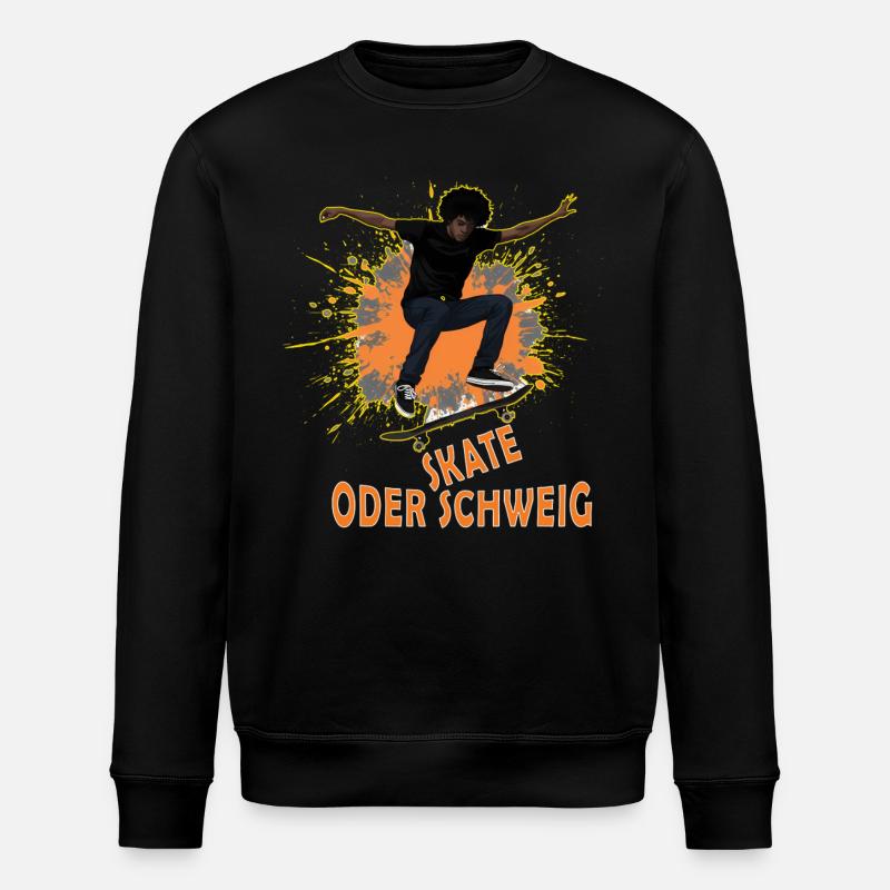 Skate Oder Schweig Splash - Stanley/Stella Unisex Bio-Sweatshirt ROLLER - Schwarz
