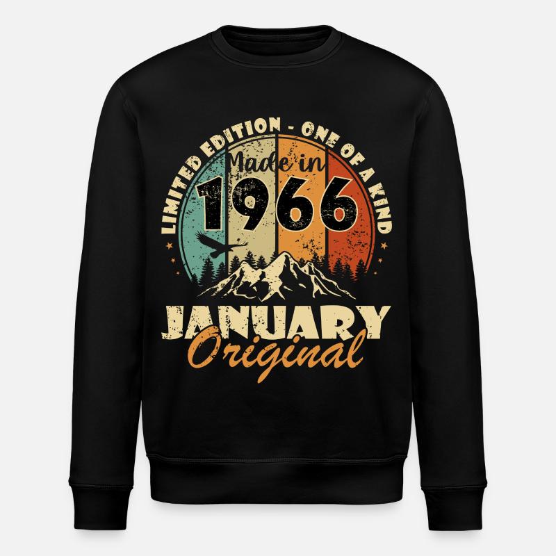 1966 Januar Original - Stanley/Stella Unisex Bio-Sweatshirt ROLLER - Schwarz