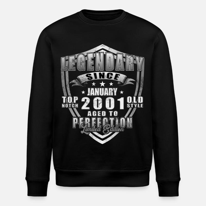 Legendary Since January 2001 Shield - Stanley/Stella ROLLER Unisex Organic Sweatshirt - black