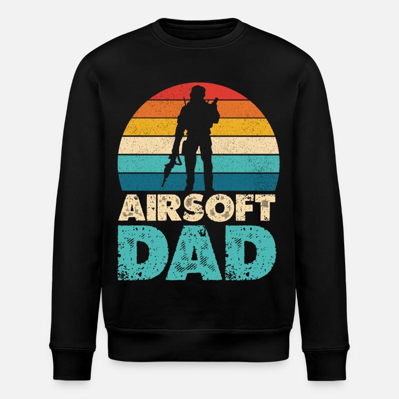 Airsoft Dad Retro Sunset Silhouette - Sweat bio ROLLER Stanley/Stella Unisexe - noir