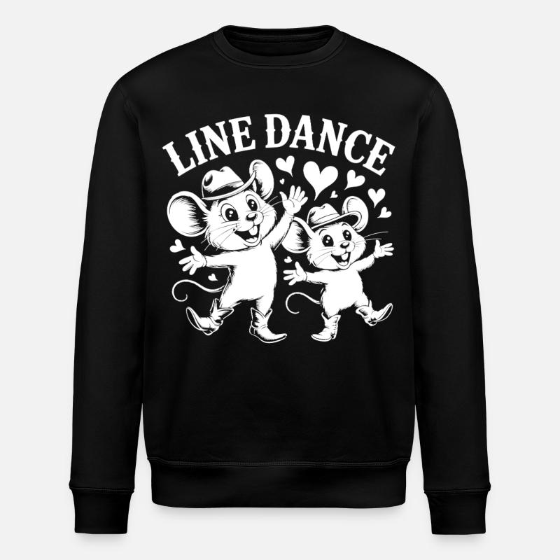 Line Dance Mäuse - Stanley/Stella Unisex Bio-Sweatshirt ROLLER - Schwarz