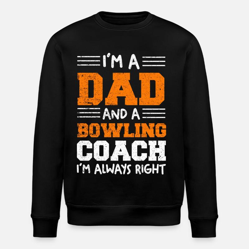 Ich bin Dad und Bowling-Coach - Stanley/Stella Unisex Bio-Sweatshirt ROLLER - Schwarz