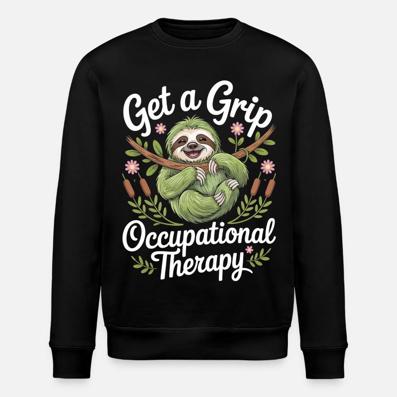 Get a Grip Occupational Therapy Sloth - Stanley/Stella Unisex Bio-Sweatshirt ROLLER - Schwarz