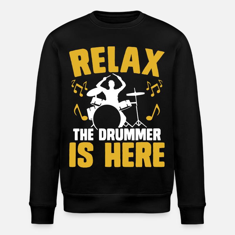 Tambours de batteur - Sweat bio ROLLER Stanley/Stella Unisexe - noir