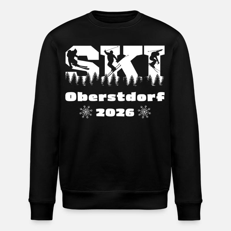 Ski Winterurlaub Oberstdorf 2026 - Stanley/Stella Unisex Bio-Sweatshirt ROLLER - Schwarz