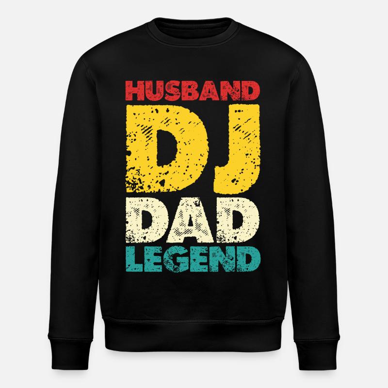 Husband DJ Dad Legend - Stanley/Stella ROLLER Unisex Organic Sweatshirt - black