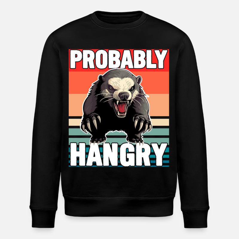 Honigdachs wahrscheinlich hungrig - Stanley/Stella Unisex Bio-Sweatshirt ROLLER - Schwarz
