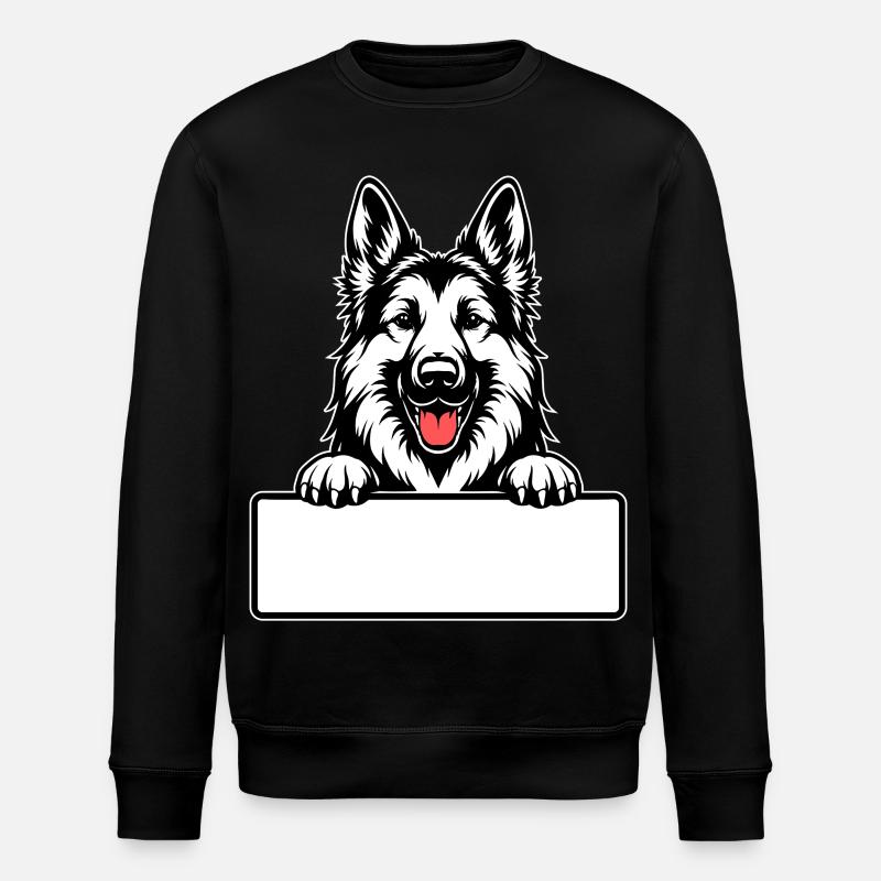  Deutscher Schäferhund mit Namensschild - Stanley/Stella Unisex Bio-Sweatshirt ROLLER - Schwarz