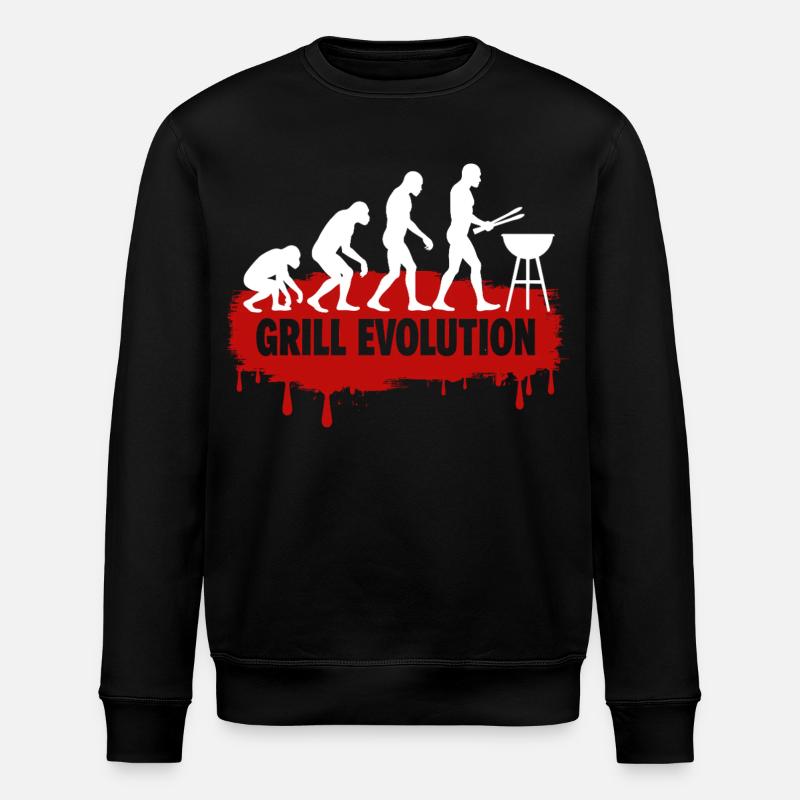 Grill Evolution Funny Grill Master Saying - Stanley/Stella ROLLER Unisex Organic Sweatshirt - black