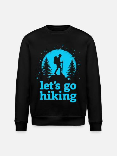 Let's go hiking mountaineer hiker silhouette - Stanley/Stella ROLLER Unisex Organic Sweatshirt - black