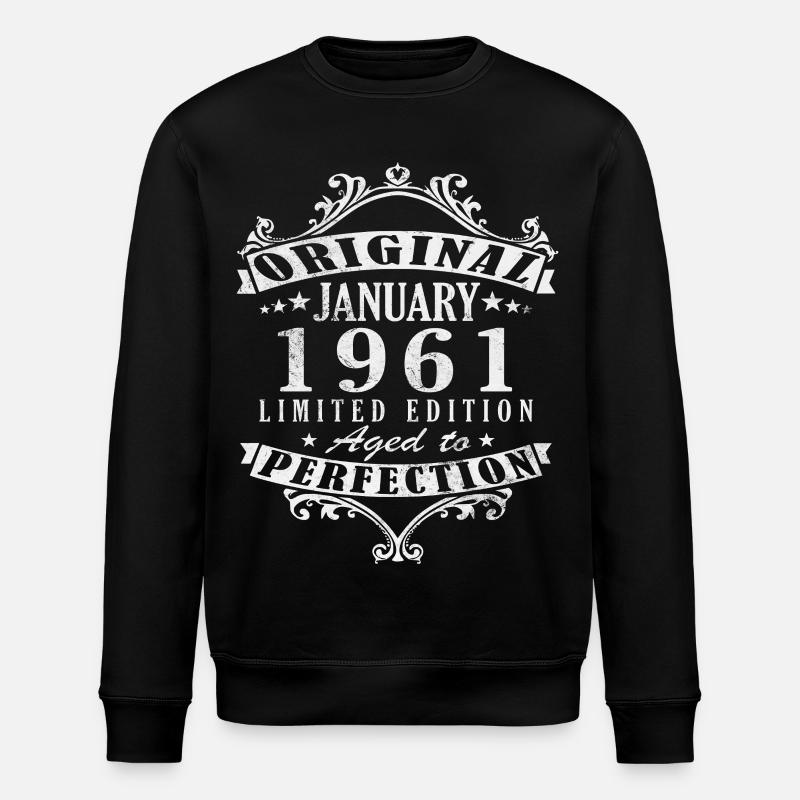 65e anniversaire Millésime janvier 1961 - Sweat bio ROLLER Stanley/Stella Unisexe - noir