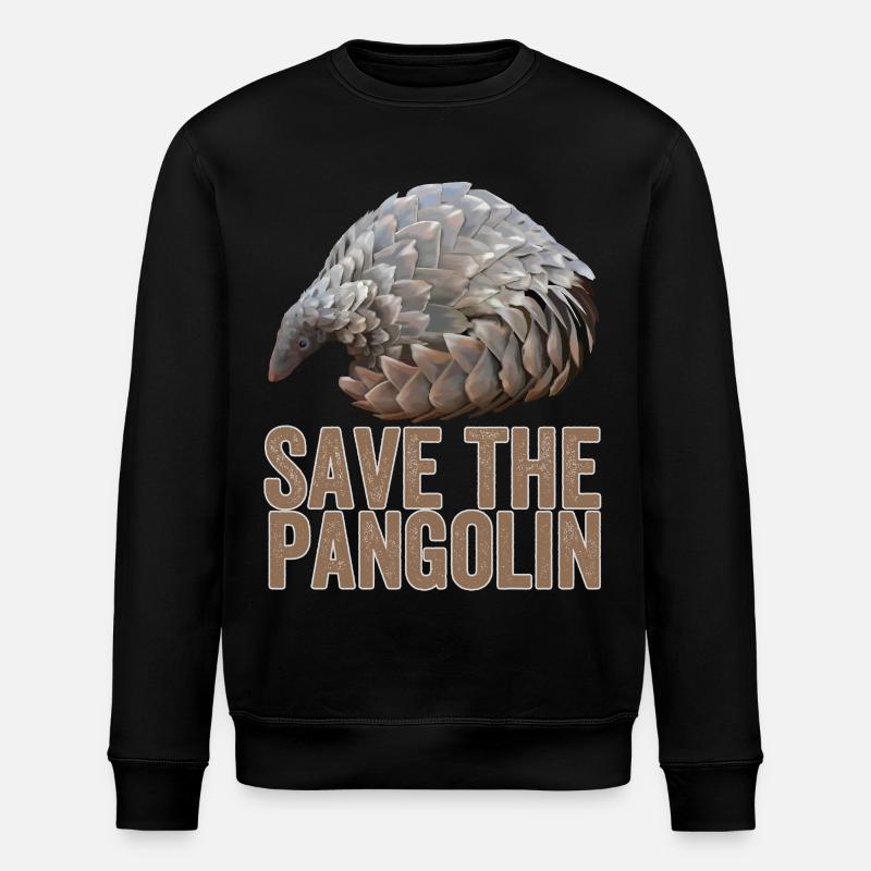 Rettet das Pangolin - Stanley/Stella Unisex Bio-Sweatshirt ROLLER - Schwarz