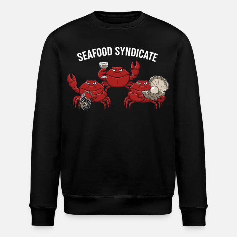 Seafood Syndicate Crabs Mafia Seafood - Stanley/Stella ROLLER Unisex Organic Sweatshirt - black