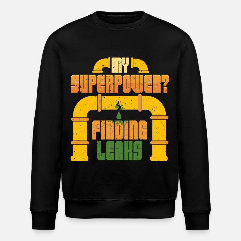 Pipelayer Pipeline Builder Finding Leaks - Stanley/Stella ROLLER Unisex Organic Sweatshirt - black