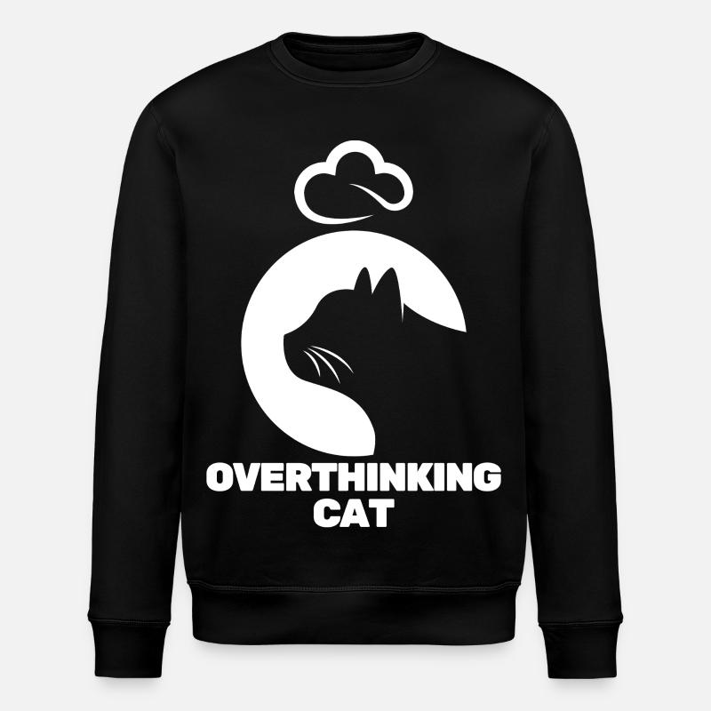 Nachdenkliche Katze - Stanley/Stella Unisex Bio-Sweatshirt ROLLER - Schwarz