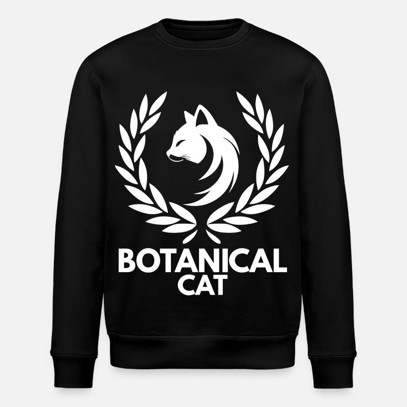 Botanische Katze - Stanley/Stella Unisex Bio-Sweatshirt ROLLER - Schwarz