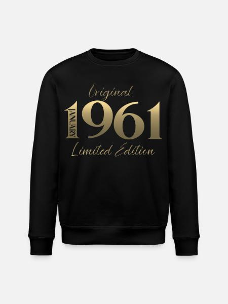 65th Birthday Original January 1961 - Stanley/Stella ROLLER Unisex Organic Sweatshirt - black