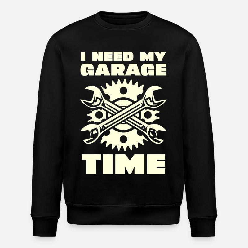 Garage Time: Gears & Wrenches - Stanley/Stella ROLLER Unisex Organic Sweatshirt - black