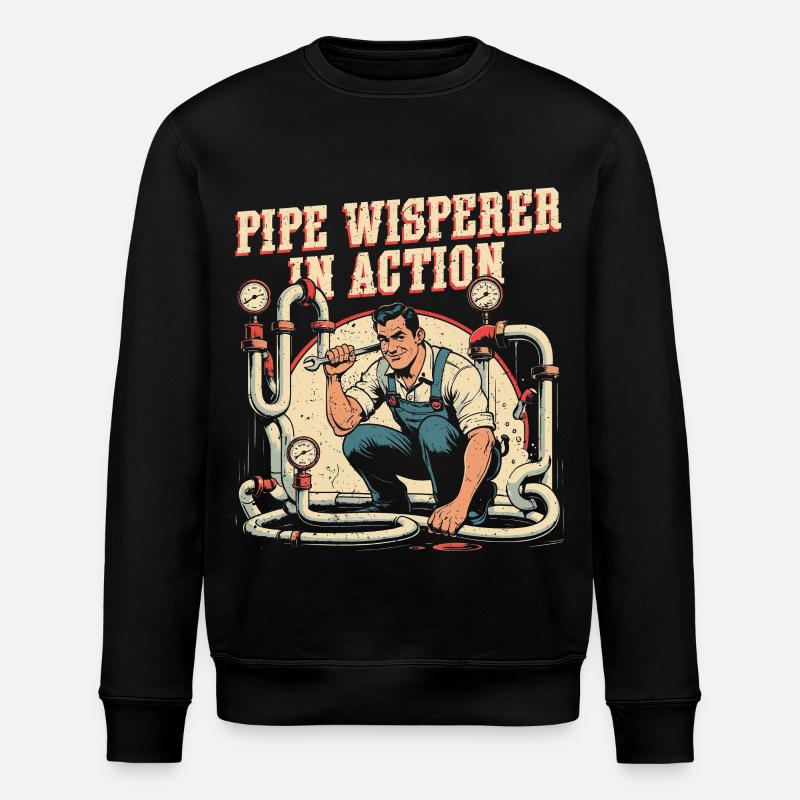 Pipe Layer Pipe Builder Pipe Whisperer - Stanley/Stella ROLLER Unisex Organic Sweatshirt - black