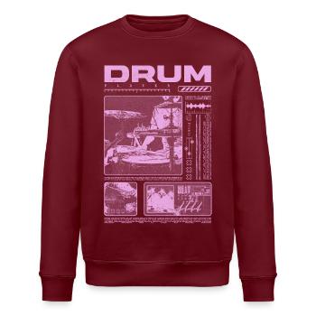 Rock Drummer Drum Player Streetwear - Stanley/Stella ROLLER Unisex Organic Sweatshirt - burgundy - Front - Nik (191cm)