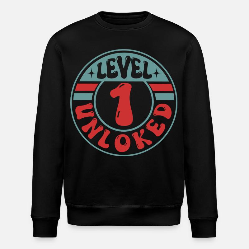 Niveau 1 débloqué – Design Cool Gamer - Sweat bio ROLLER Stanley/Stella Unisexe - noir
